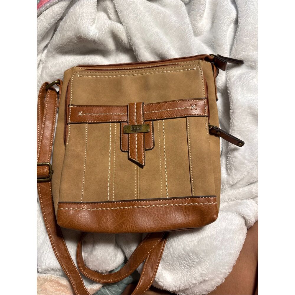 BOC Born Concepts Tan Brown Crossbody Purse Faux Suede